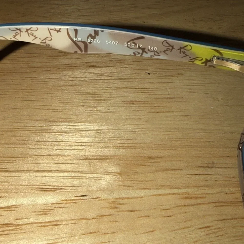Ray Ban RB5228 5407 Tortoise Blue Square Eyeglasses Frame 50/17 140